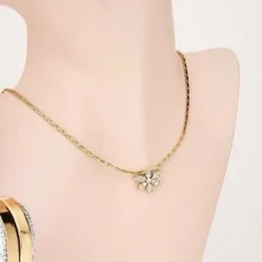 ?? Elegant 18K Gold Plated Necklace with Zirconia ?? | Dainty Sparkling Chain